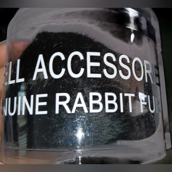 Genuine Rabbit Fur Earmuffs,Black - Picture 3 of 4